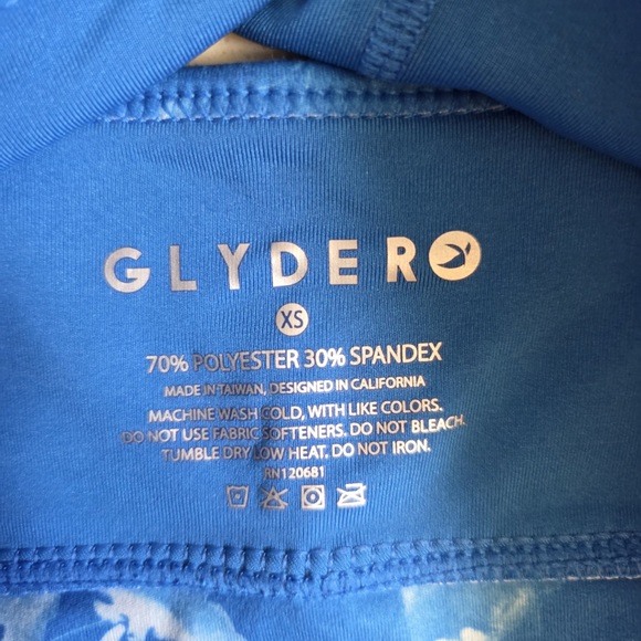 Glyder Blue and White Floral Print Sports Bra - Picture 3 of 4